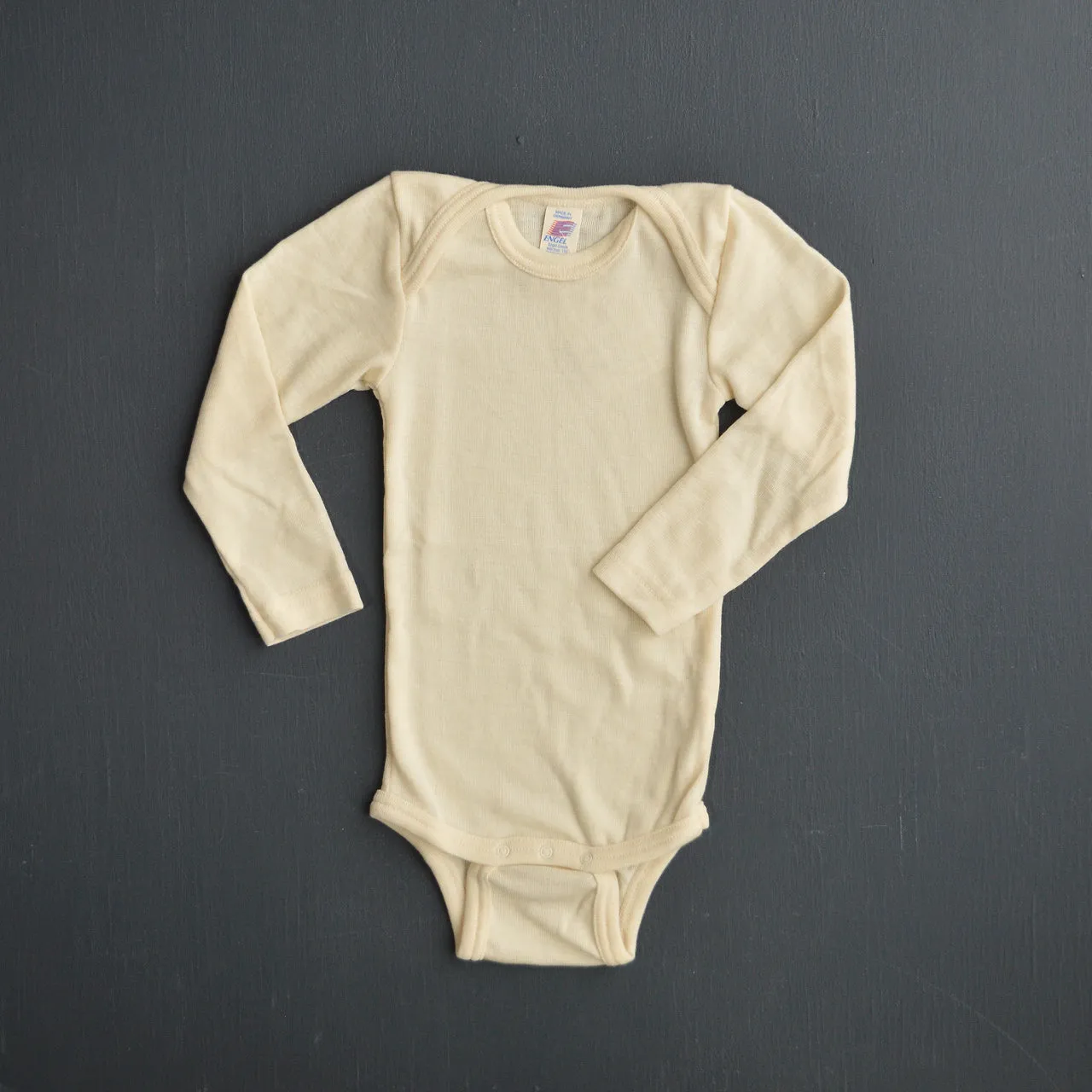 Baby Bodysuit Long Sleeve Wool/Silk - Natural (0-3yrs)