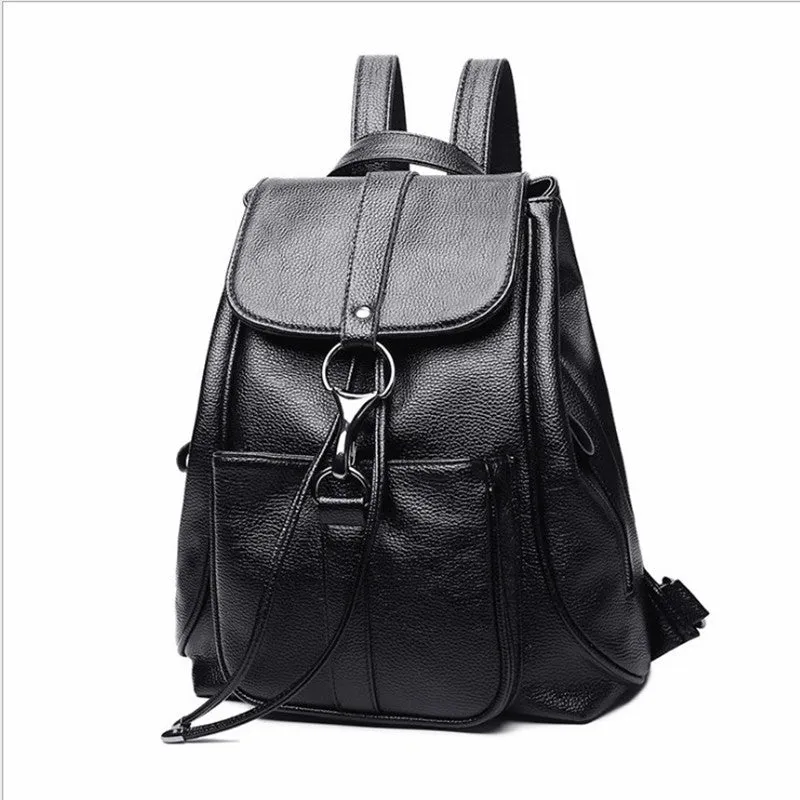 Backpack Women's Korean-Style  New Fashionable All-Match Fashionable Large Capacity Anti-Theft Backpack Soft Leather Casual Women's Bag Wholesale