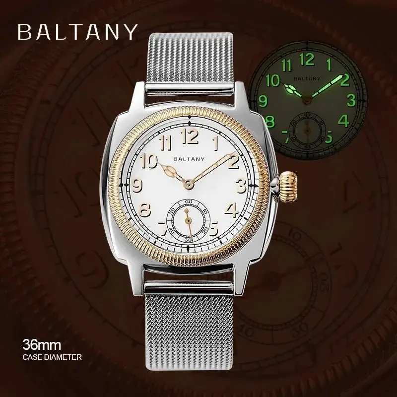 Baltany 1926 Wristatch S4036F Unisex ST1701 Move Gold Case Luminous Mother Of Pearl Dial Sapphire 100M Waterproof Bracelet Watch