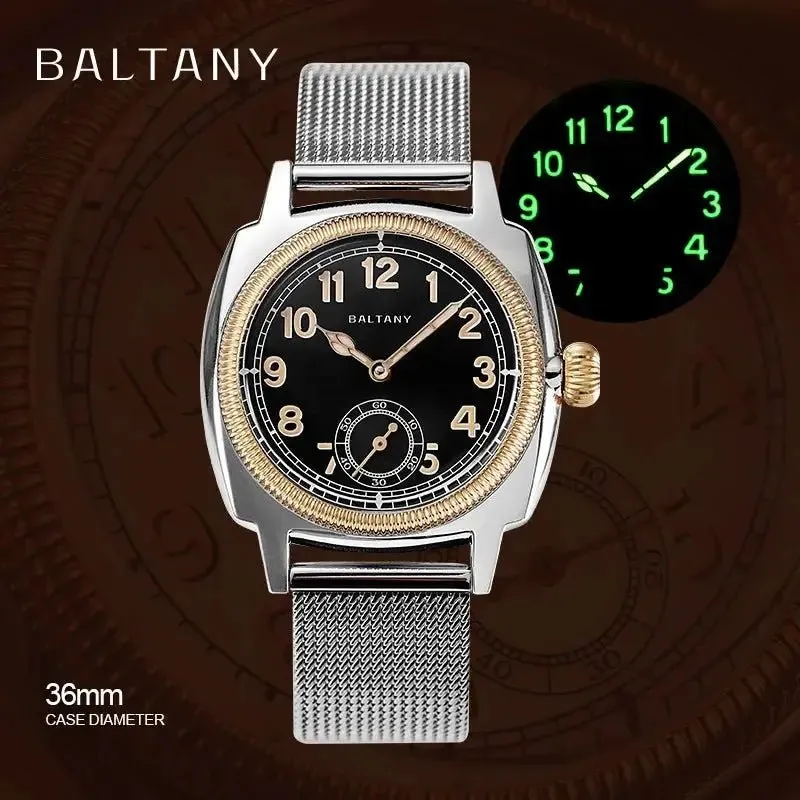 Baltany 1926 Wristatch S4036F Unisex ST1701 Move Gold Case Luminous Mother Of Pearl Dial Sapphire 100M Waterproof Bracelet Watch