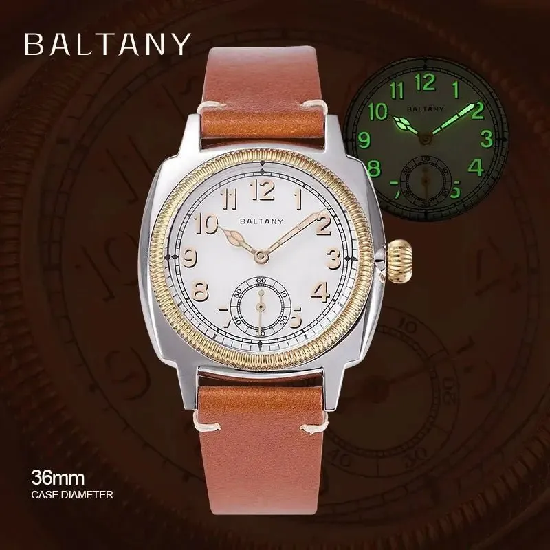 Baltany 1926 Wristatch S4036F Unisex ST1701 Move Gold Case Luminous Mother Of Pearl Dial Sapphire 100M Waterproof Bracelet Watch