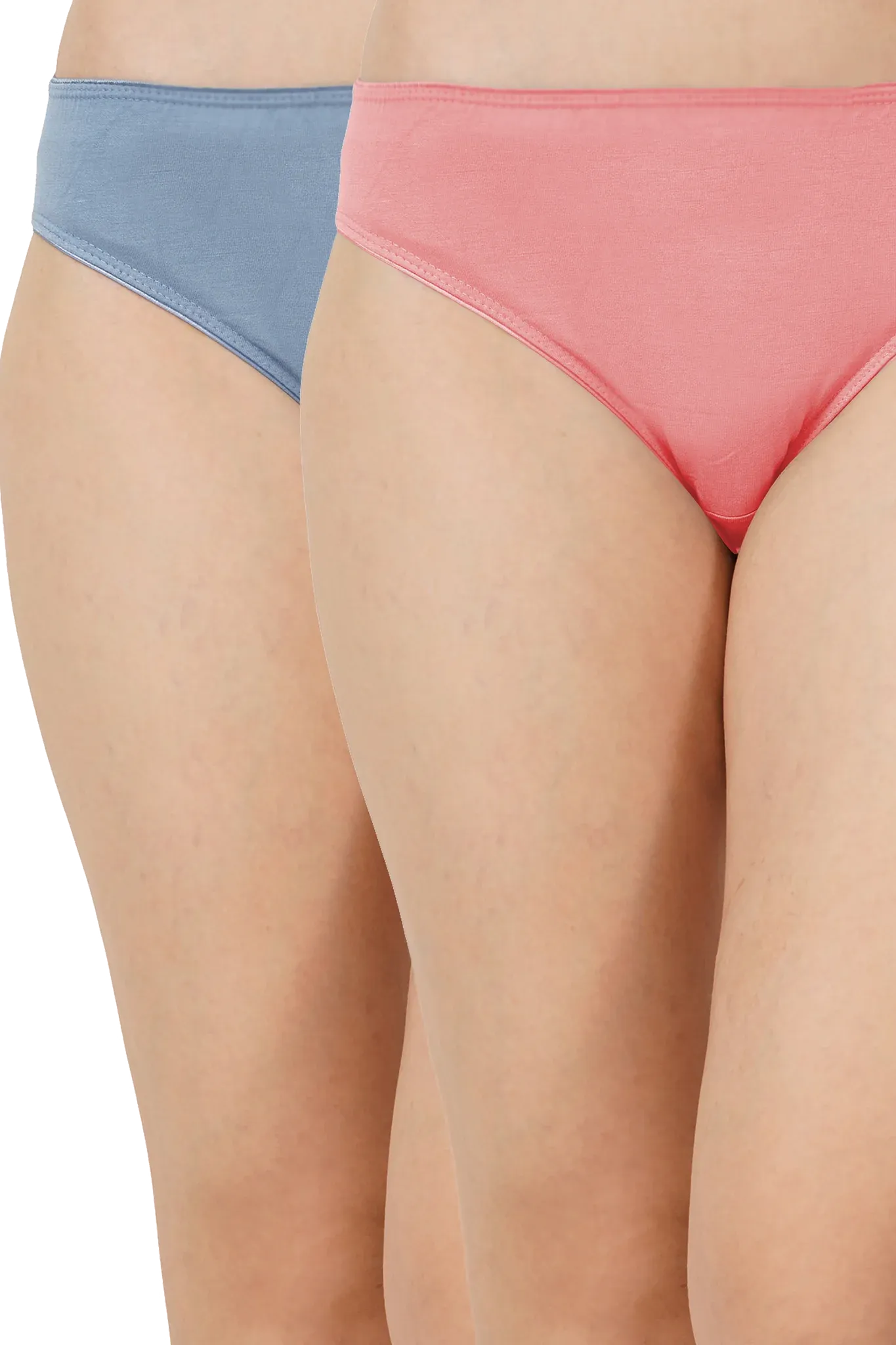 Bamboo Fabric Low Waist Underwear | Peach and Blue | Pack of 2