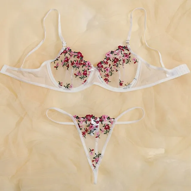 Beau Lace Embroidered Lingerie Set