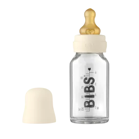 BIBS Baby Glass Bottle Complete Set (110ml) - Ivory