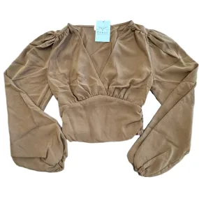 Brown Ruched Crop Top