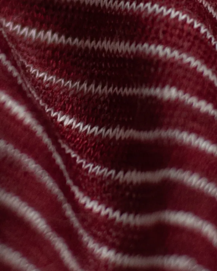 Burgundy Striped Linen Jersey