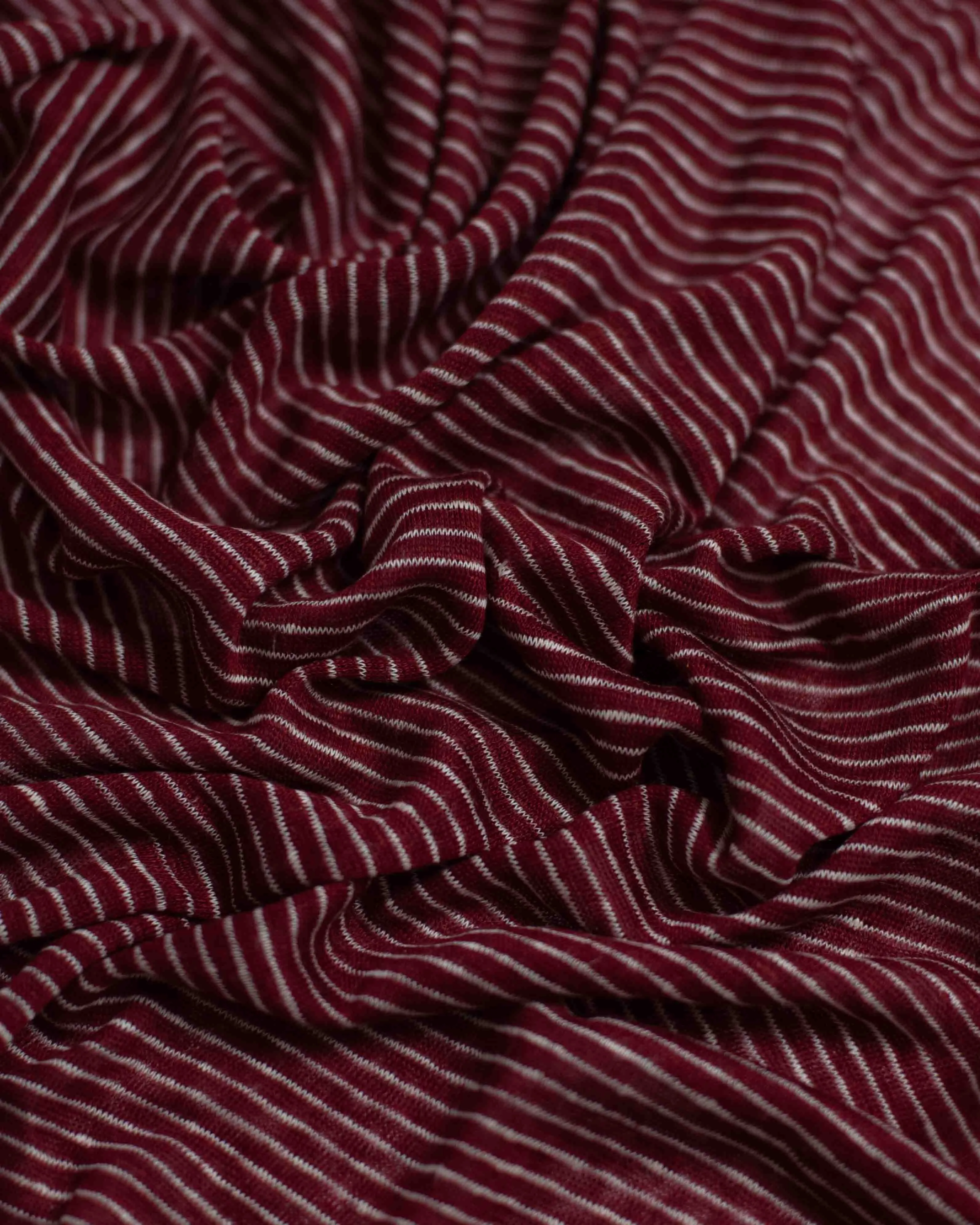 Burgundy Striped Linen Jersey