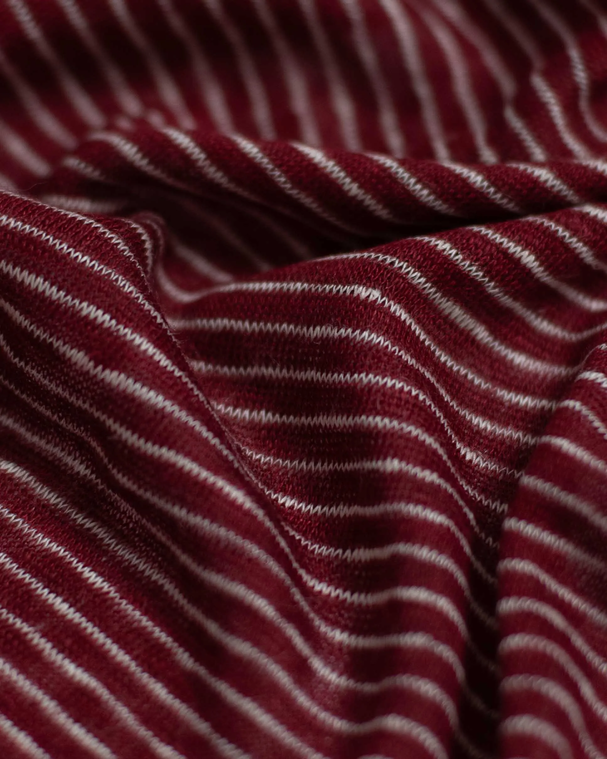 Burgundy Striped Linen Jersey