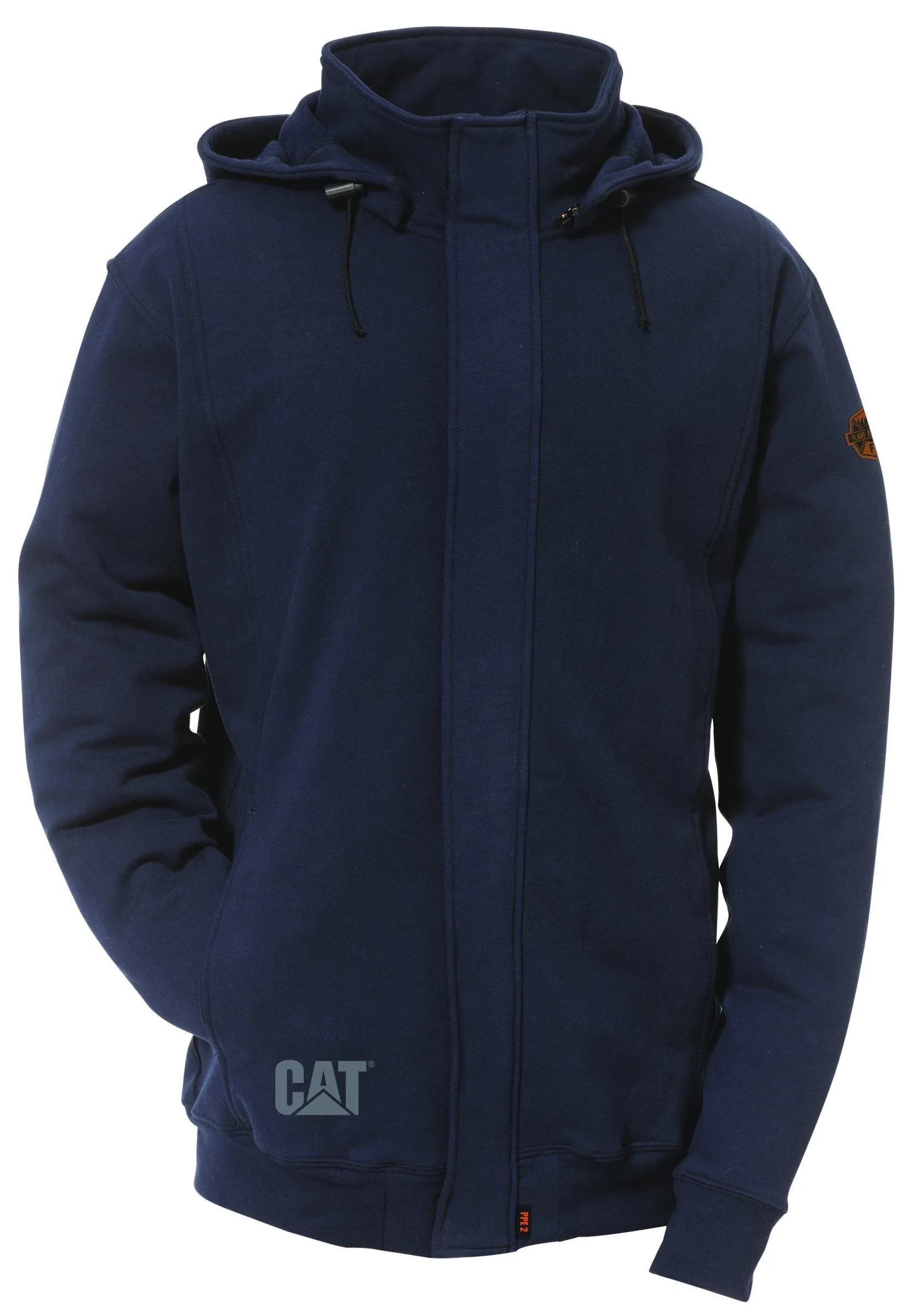 Caterpillar Men's Fire Resistant Full Zip Sweatshirt with Removable Hood