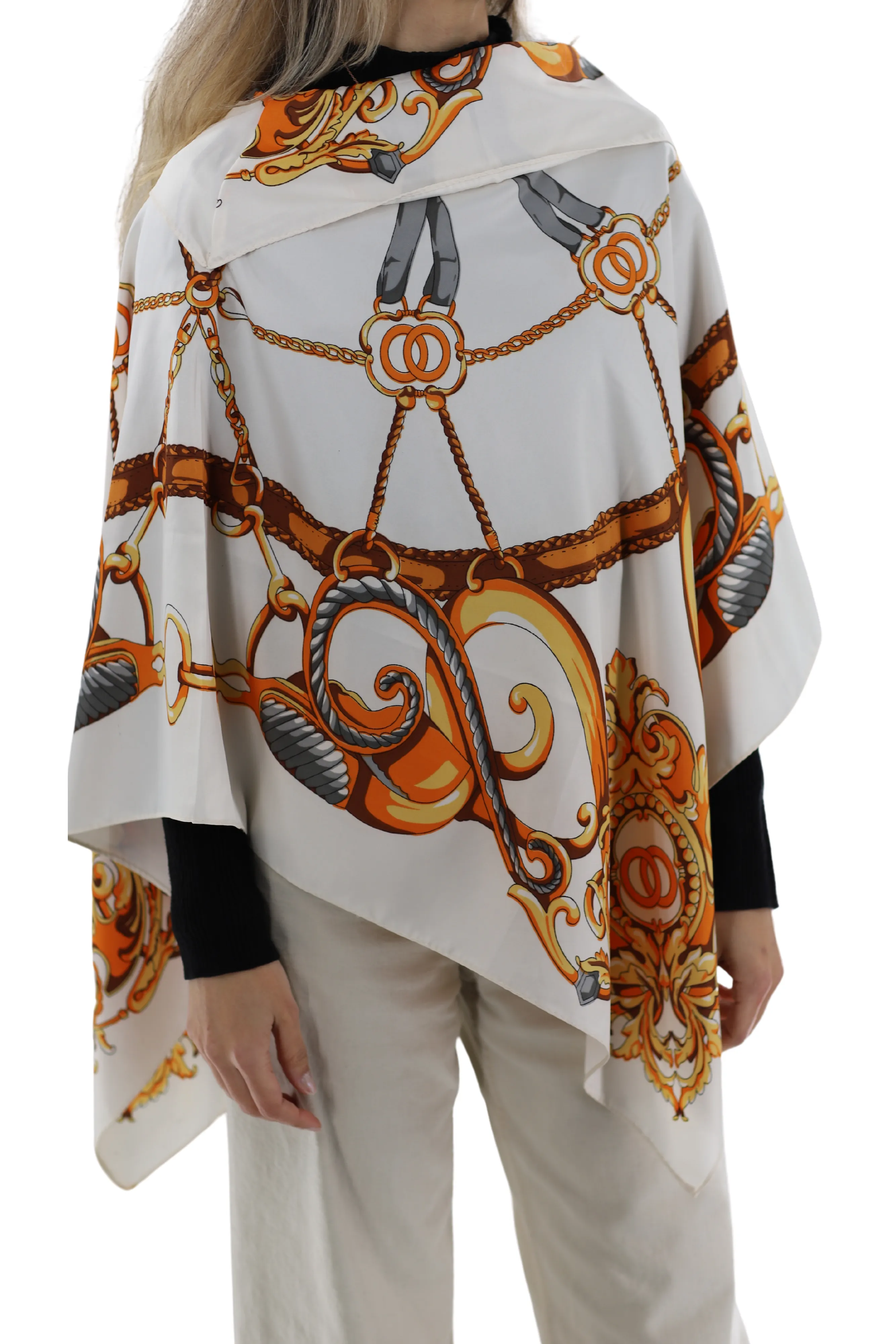 CHAIN PRINT PONCHO