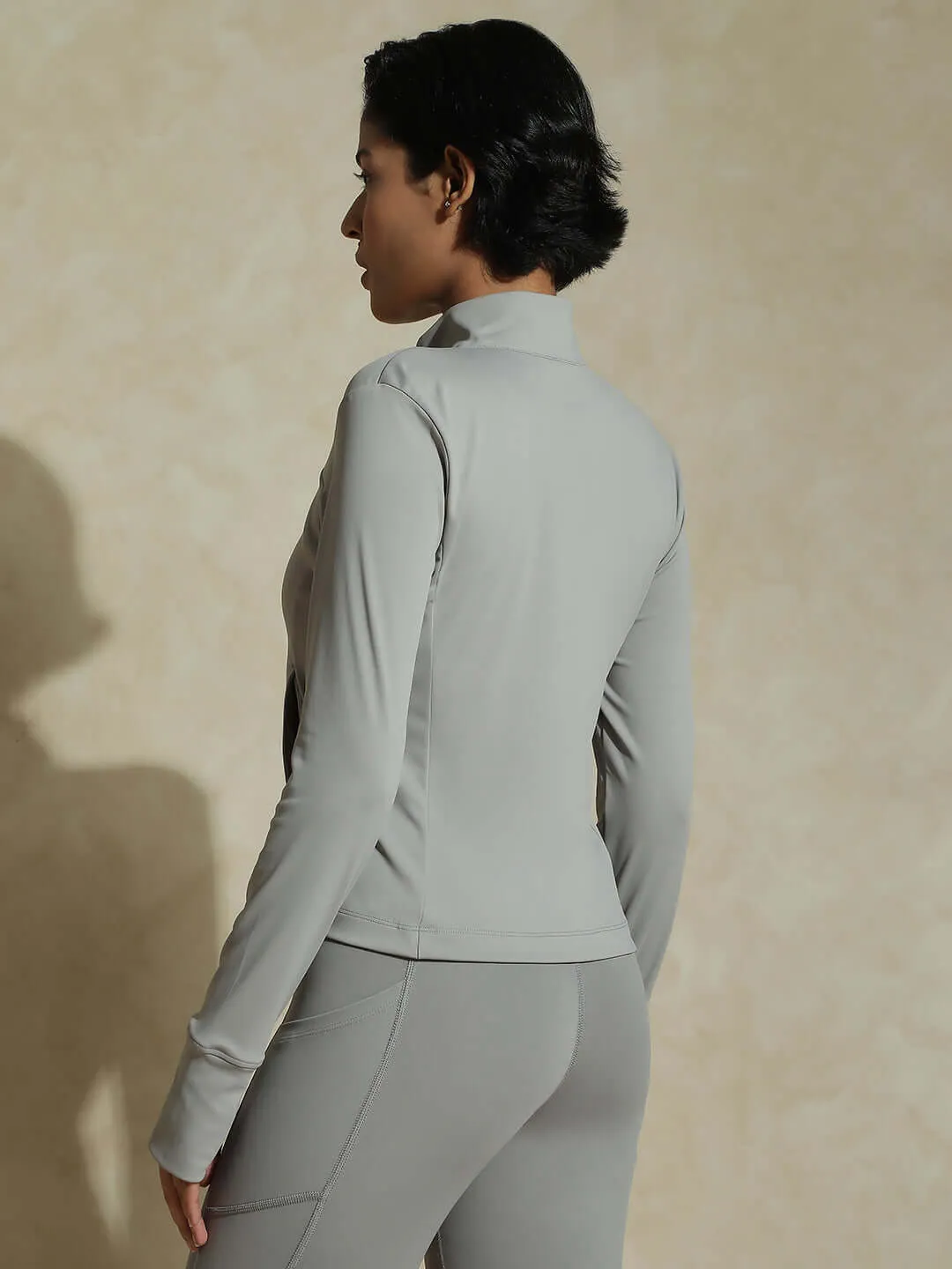 Cloud Grey Aero fit Athletic Jacket & Aura Legging