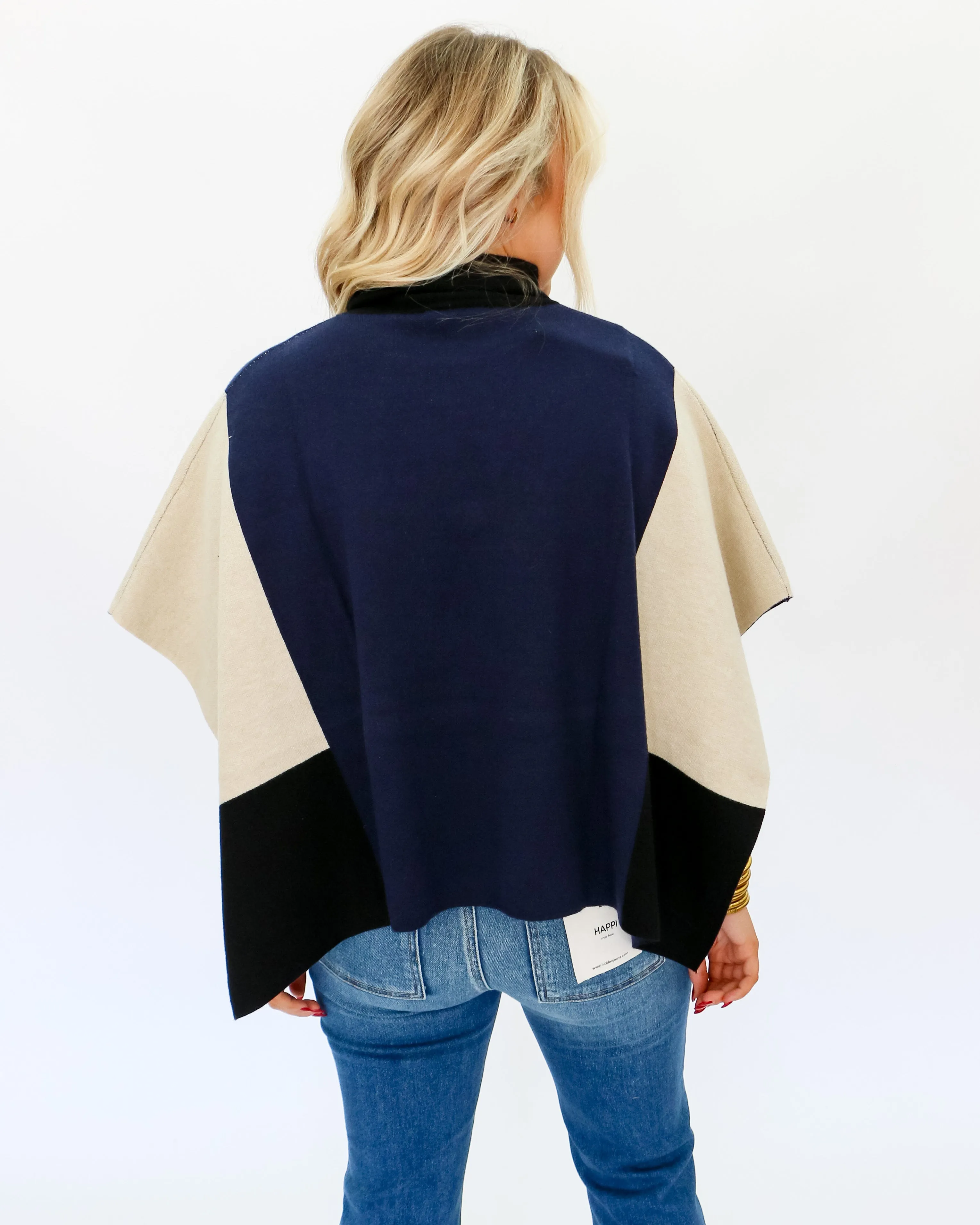 Colorblock Poncho