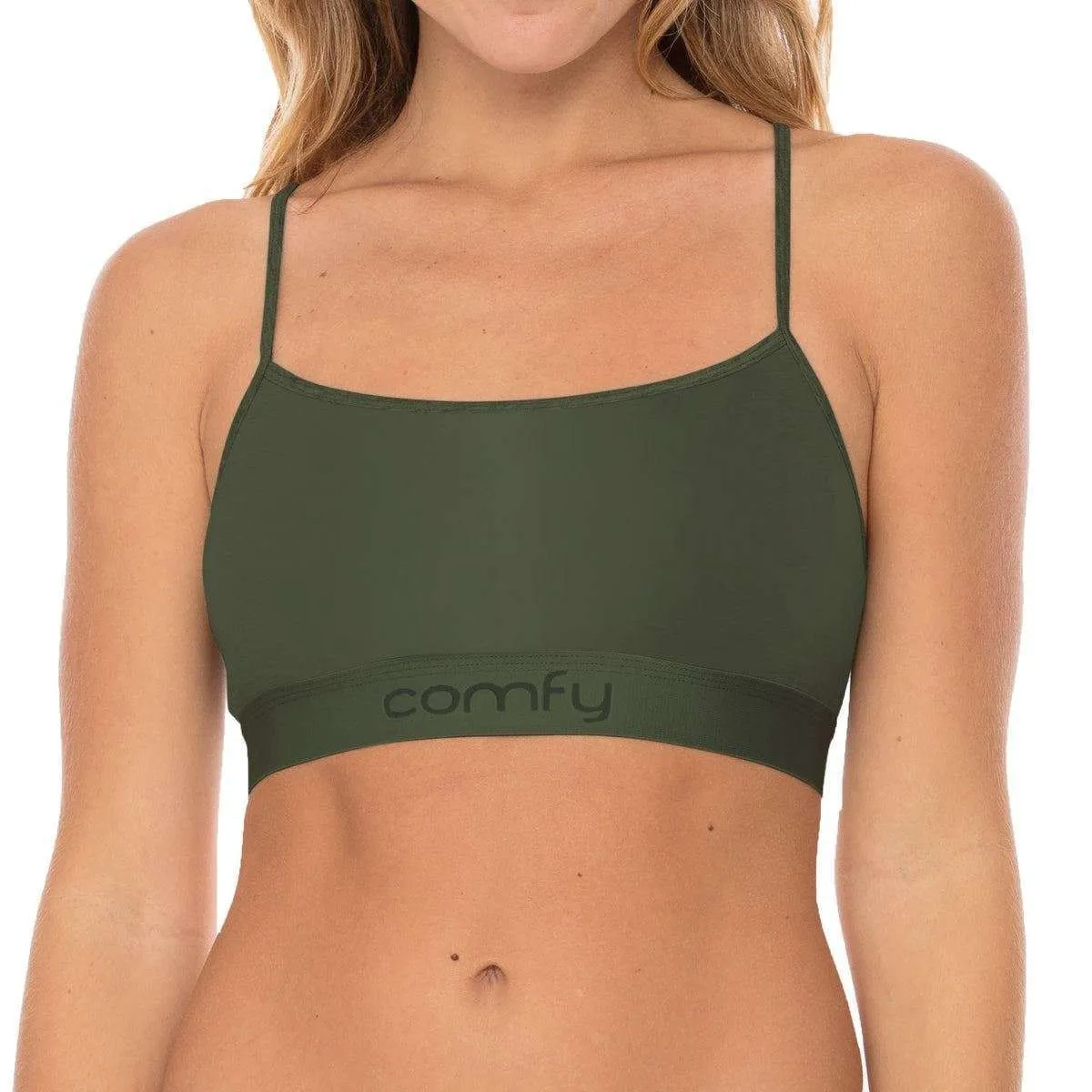 Comfyballs Wood Crop Bra - Olive Green