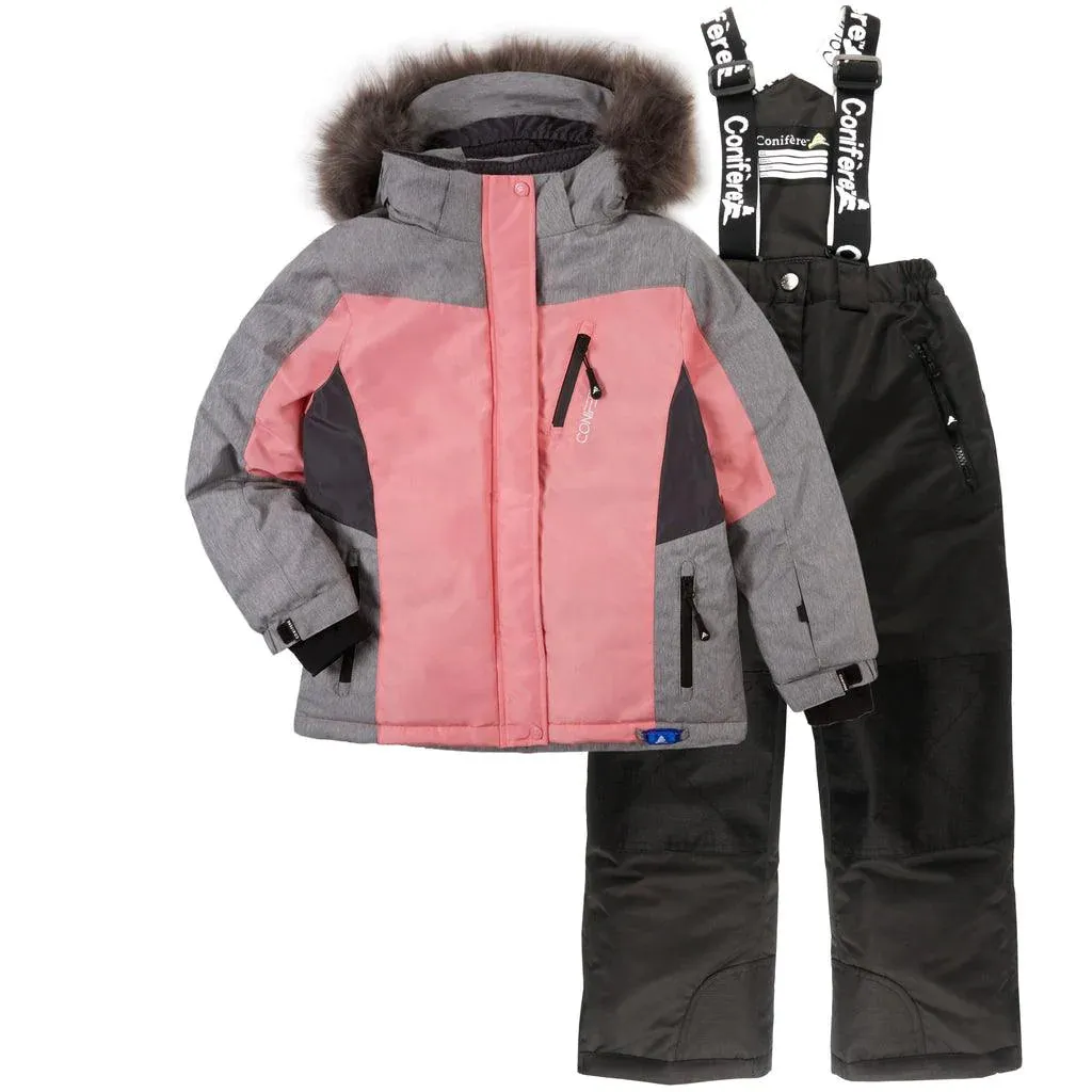 Conifere Flossy Bloom Girls Snowsuit Set - Grey - (Sizes 4, 6 & 6x)