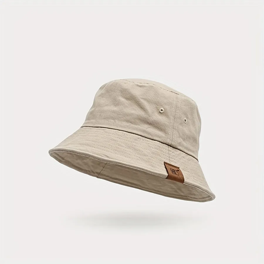 Cotton Bucket Hat for Men and Women - Summer Sun Fishing Cap, Foldable, Anti-UV, Lightweight, Woven, Non-Stretch Fabric