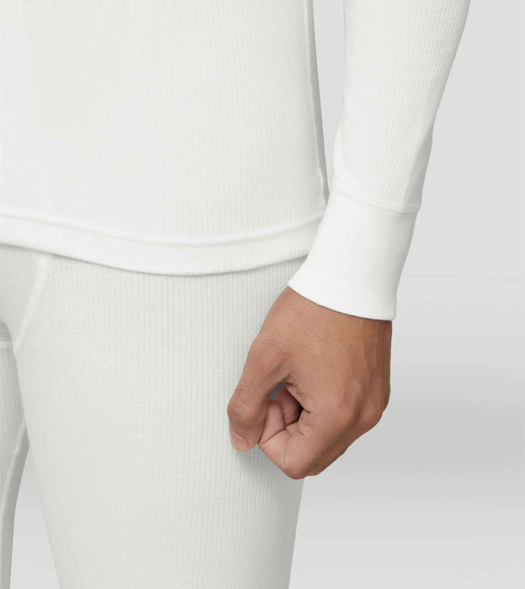 Cotton Rich Long Sleeve Thermal Set Ivory White