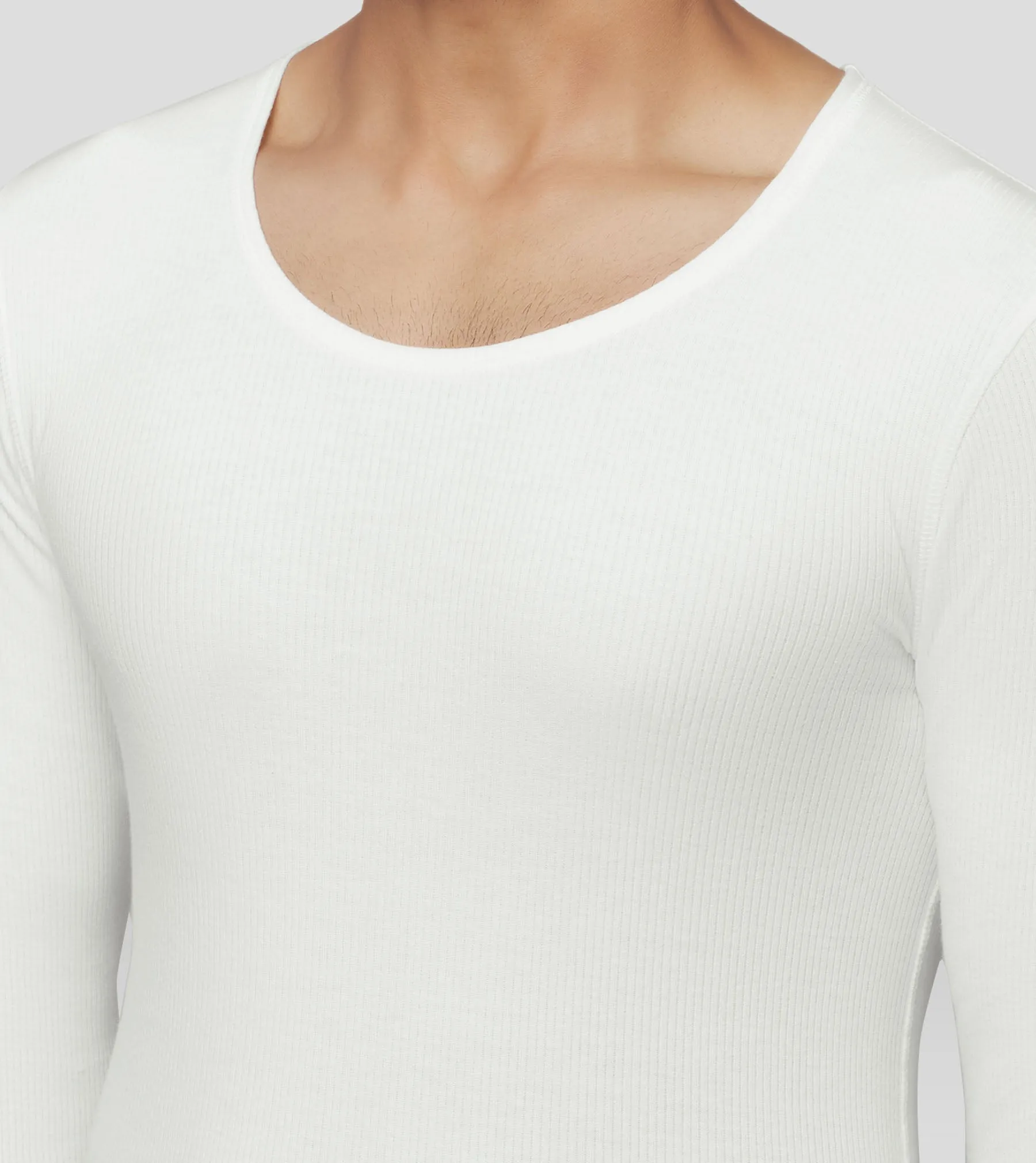 Cotton Rich Long Sleeve Thermal Set Ivory White