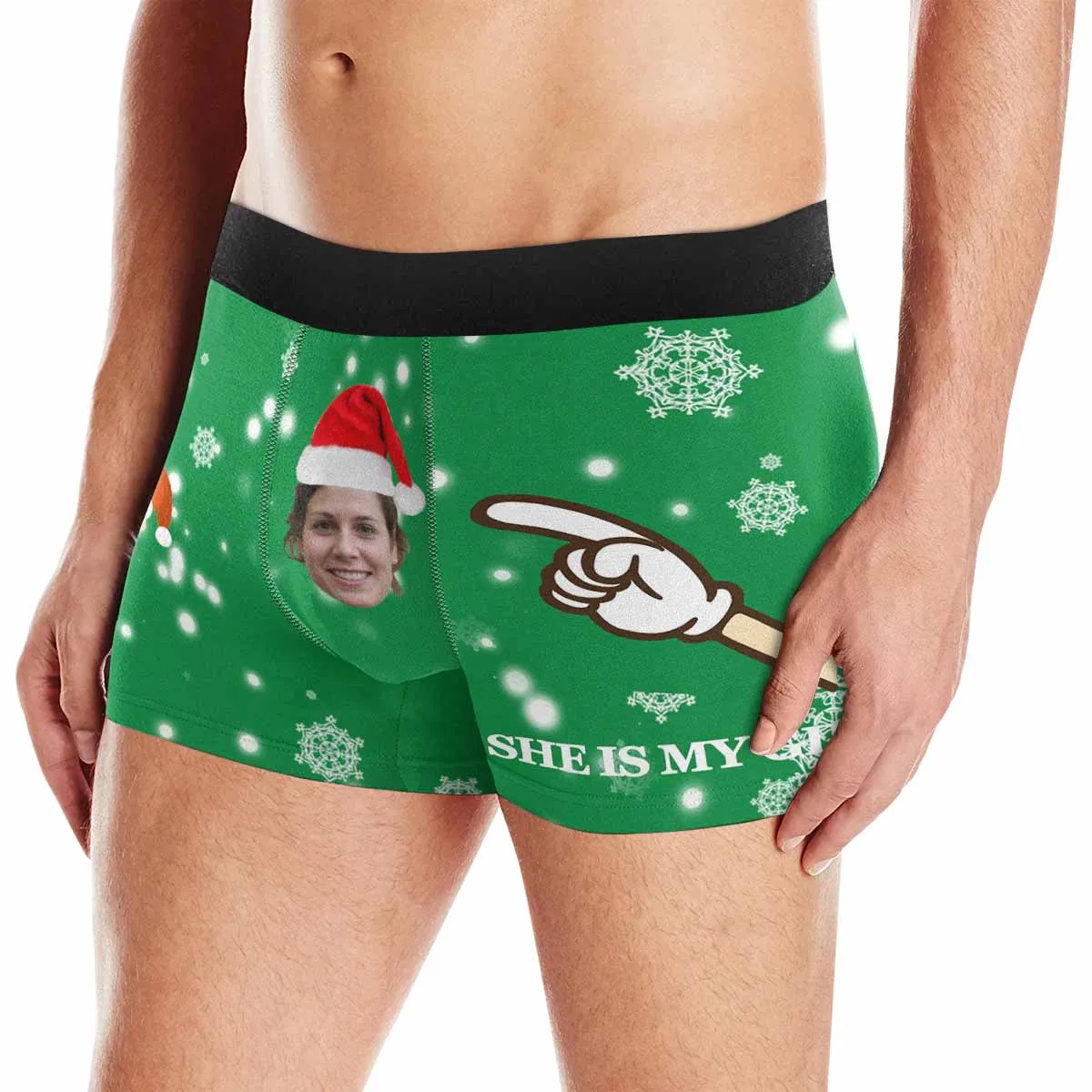 Custom Face Christmas Men's Undies My Girl Men's All-Over Print Boxer Briefs Create Your Own Underwear for Him