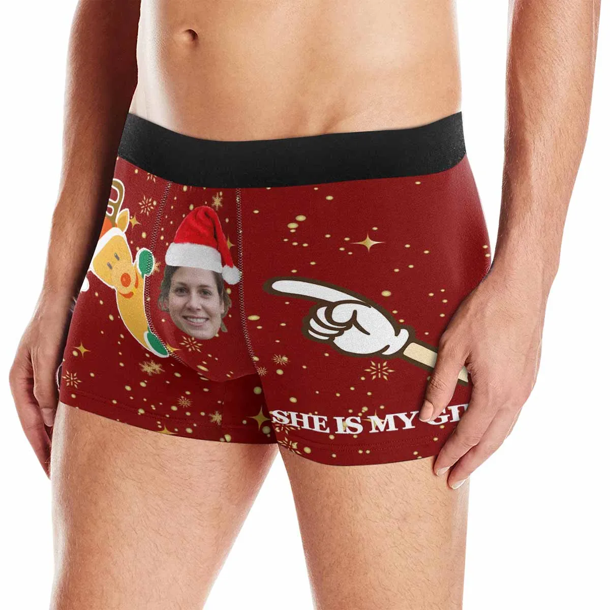 Custom Face Christmas Men's Undies My Girl Men's All-Over Print Boxer Briefs Create Your Own Underwear for Him