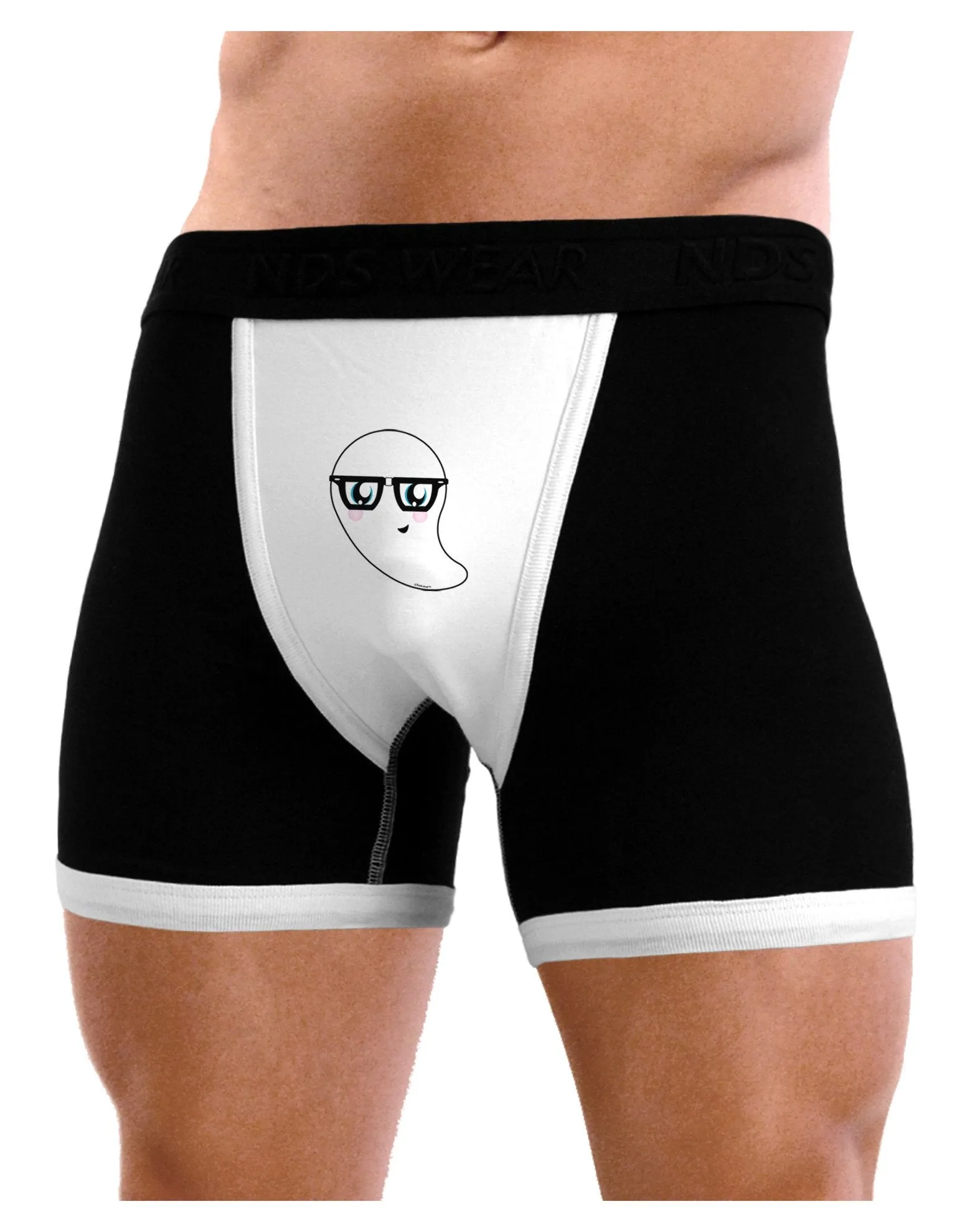 Cute Nerd Ghost Halloween Mens Boxer Brief Underwear