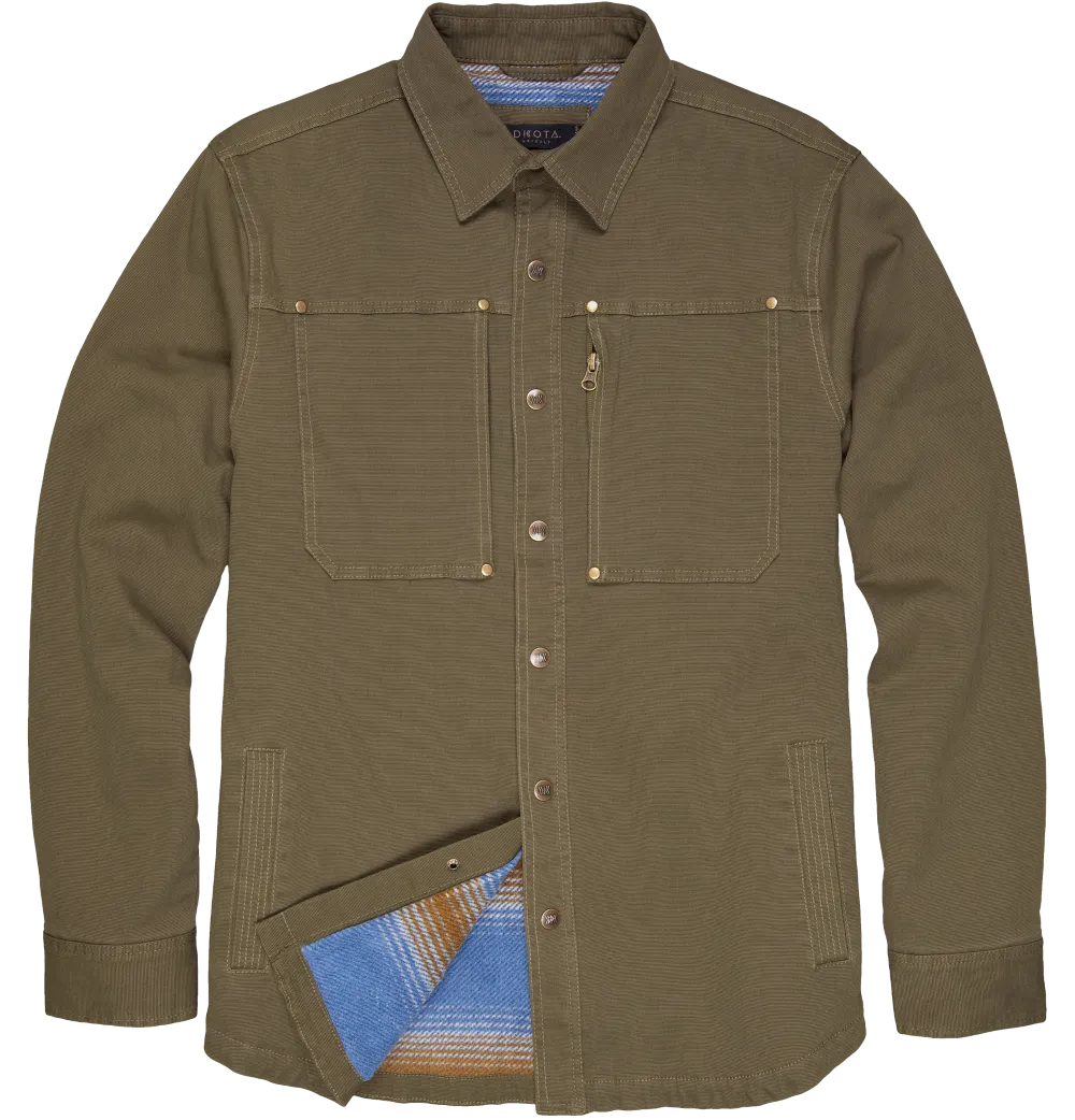 'Dakota Grizzly' Men's Sergei Twill Shirt Jacket - Field