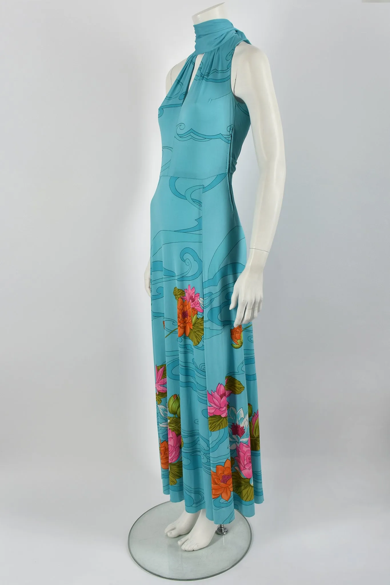 DE PARISINI 70s silk jersey dress / S