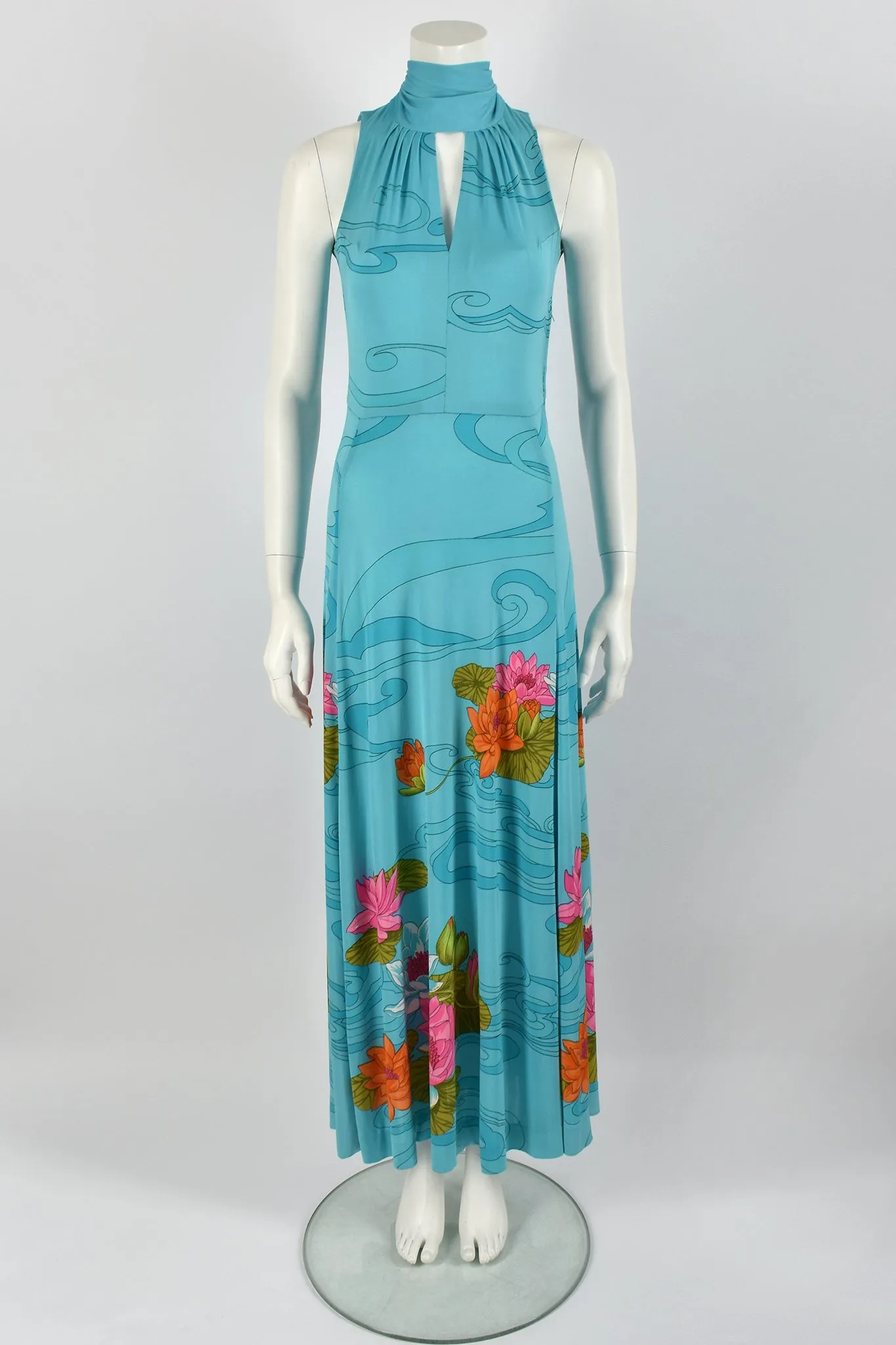 DE PARISINI 70s silk jersey dress / S