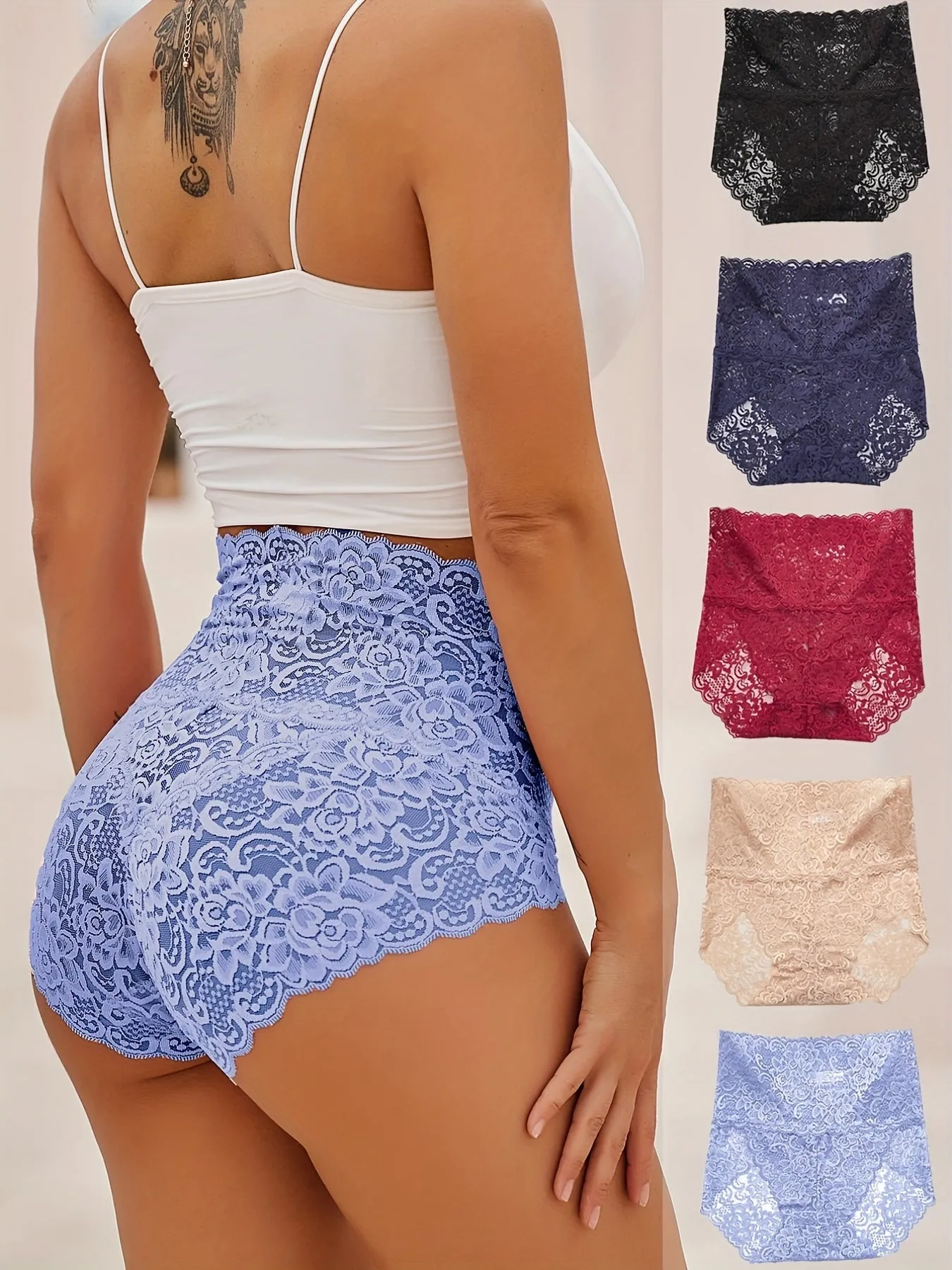 Delicate Lace Briefs for Women  5 Pack of Breathable Panties