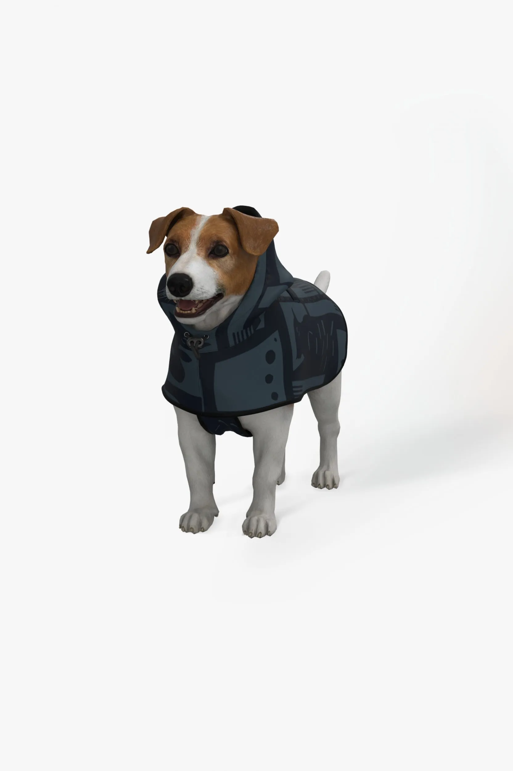 Dog Rain Poncho Back to Black