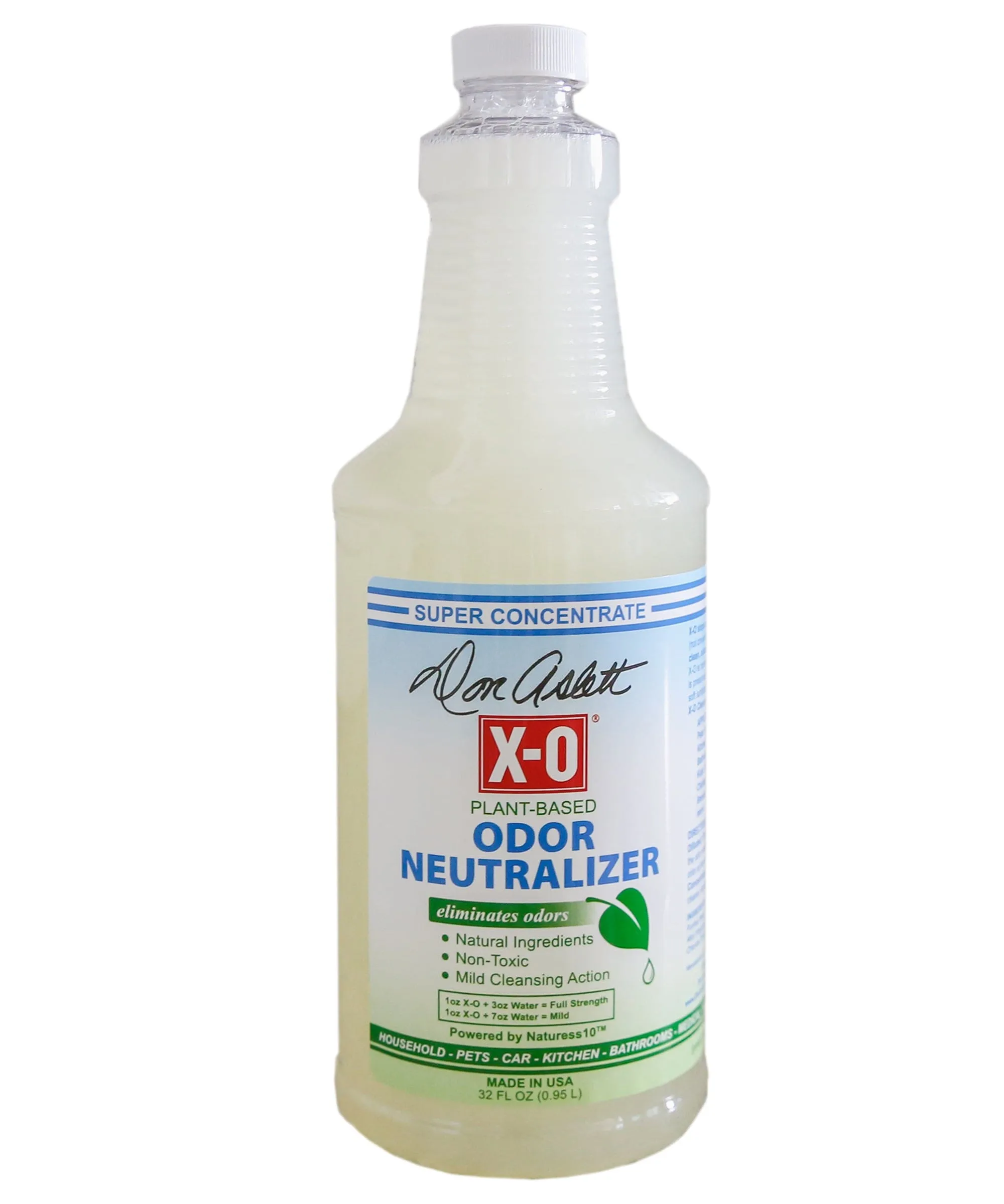 Don Aslett X-O Quart: ALL NATURAL, MILD CLEANER, SUPER CONCENTRATE.