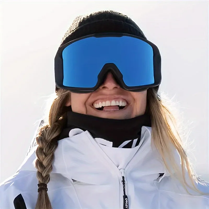 Double Lens Layers Anti-Fog Ski Goggles, Over Glasses Ski Glasses for Snow Snowboard