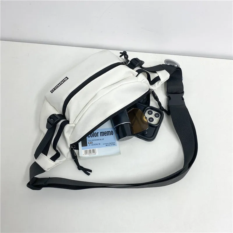 DUNNMALL Chest Bag Men's Casual Large Capacity Waterproof Sports Shoulder Bag Female Student Korean Style All-Match Messenger Phone Bag Fashion