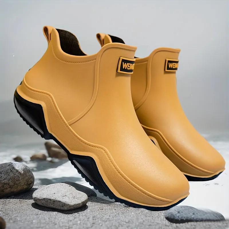 Durable Mens Rain Boots - Anti-Slip, All-Weather Waterproof Footwear for Outdoor Work & Fishing