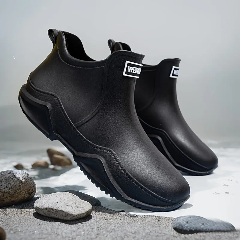 Durable Mens Rain Boots - Anti-Slip, All-Weather Waterproof Footwear for Outdoor Work & Fishing