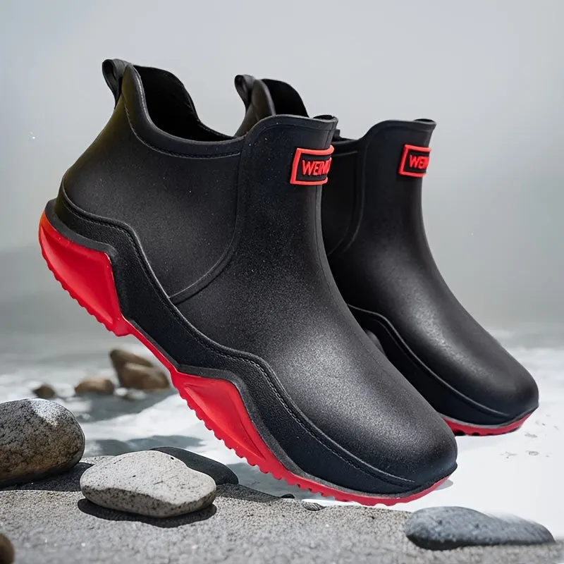 Durable Mens Rain Boots - Anti-Slip, All-Weather Waterproof Footwear for Outdoor Work & Fishing