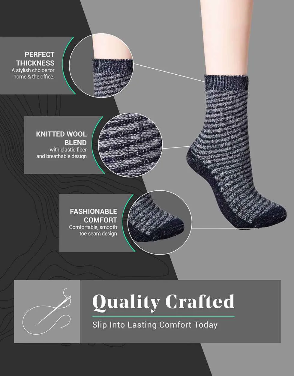 Dusk Wool Crew Socks -4 Pack