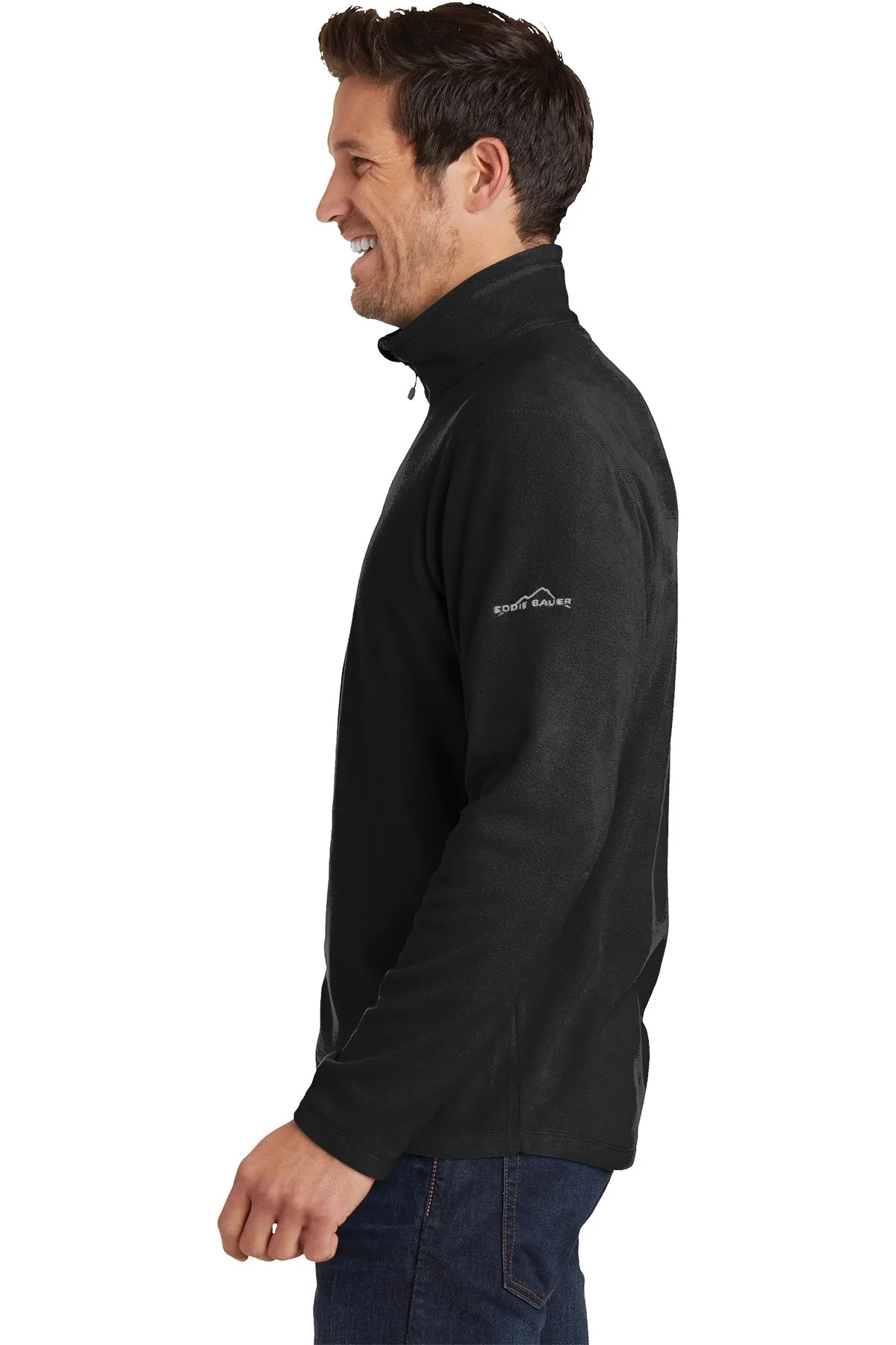 Eddie Bauer 1/2-Zip Custom Microfleece Jackets, Black