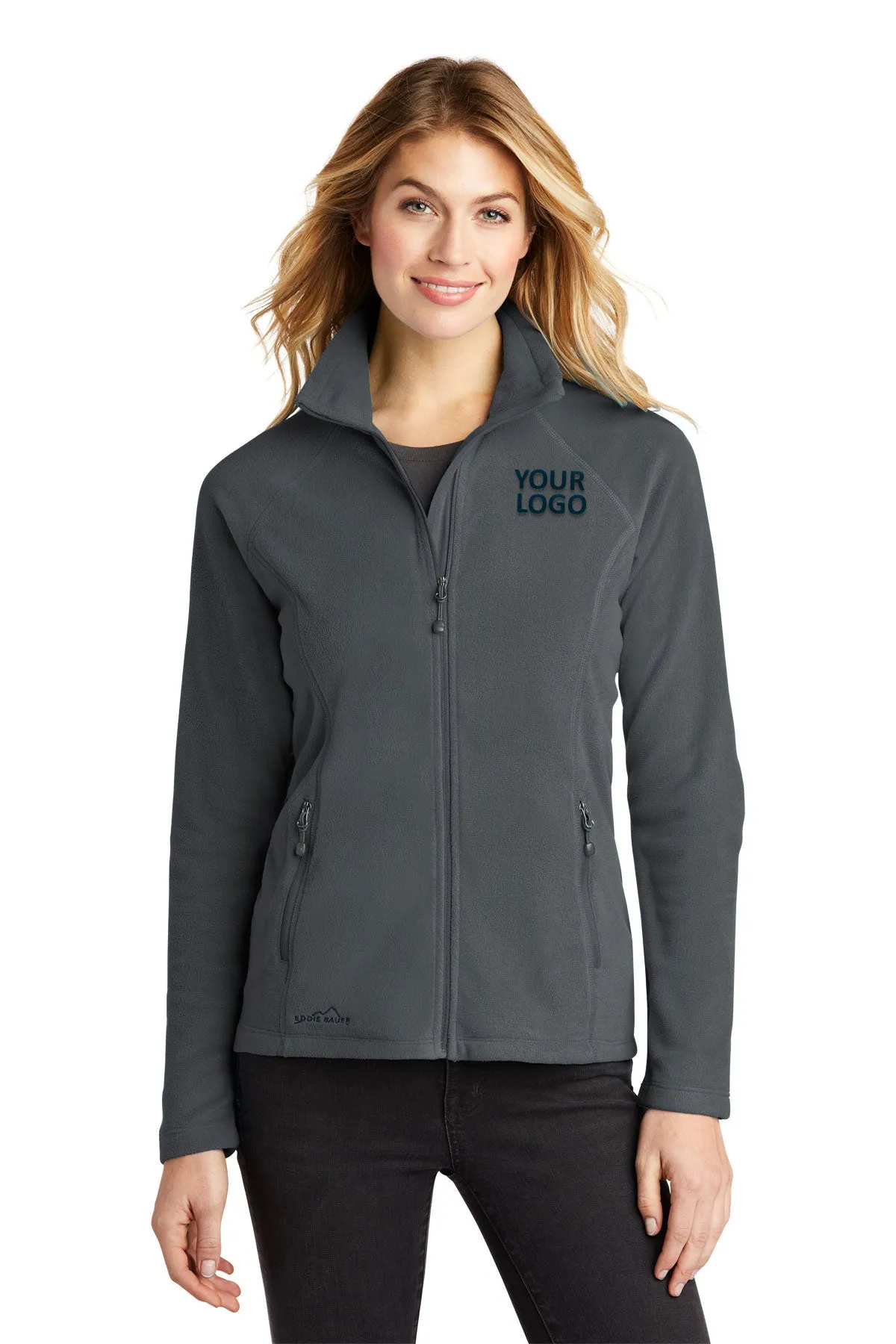 Eddie Bauer Ladies Custom Microfleece Jackets, Grey Steel