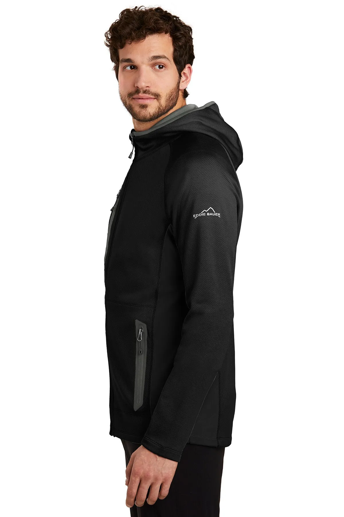 Eddie Bauer Sport Hooded Customized Fleece Jackets, Black