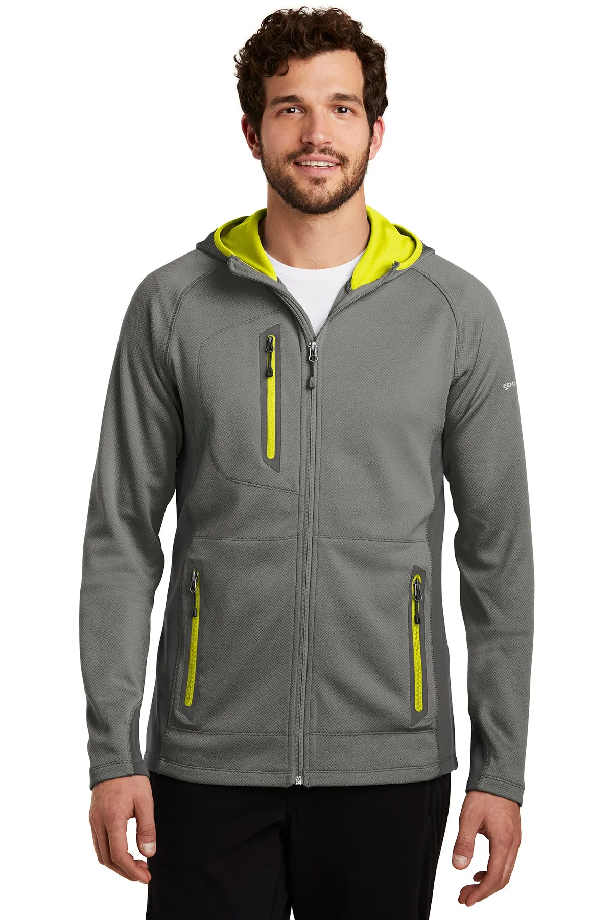 Eddie Bauer Sport Hooded Customized Fleece Jackets, Metal Grey