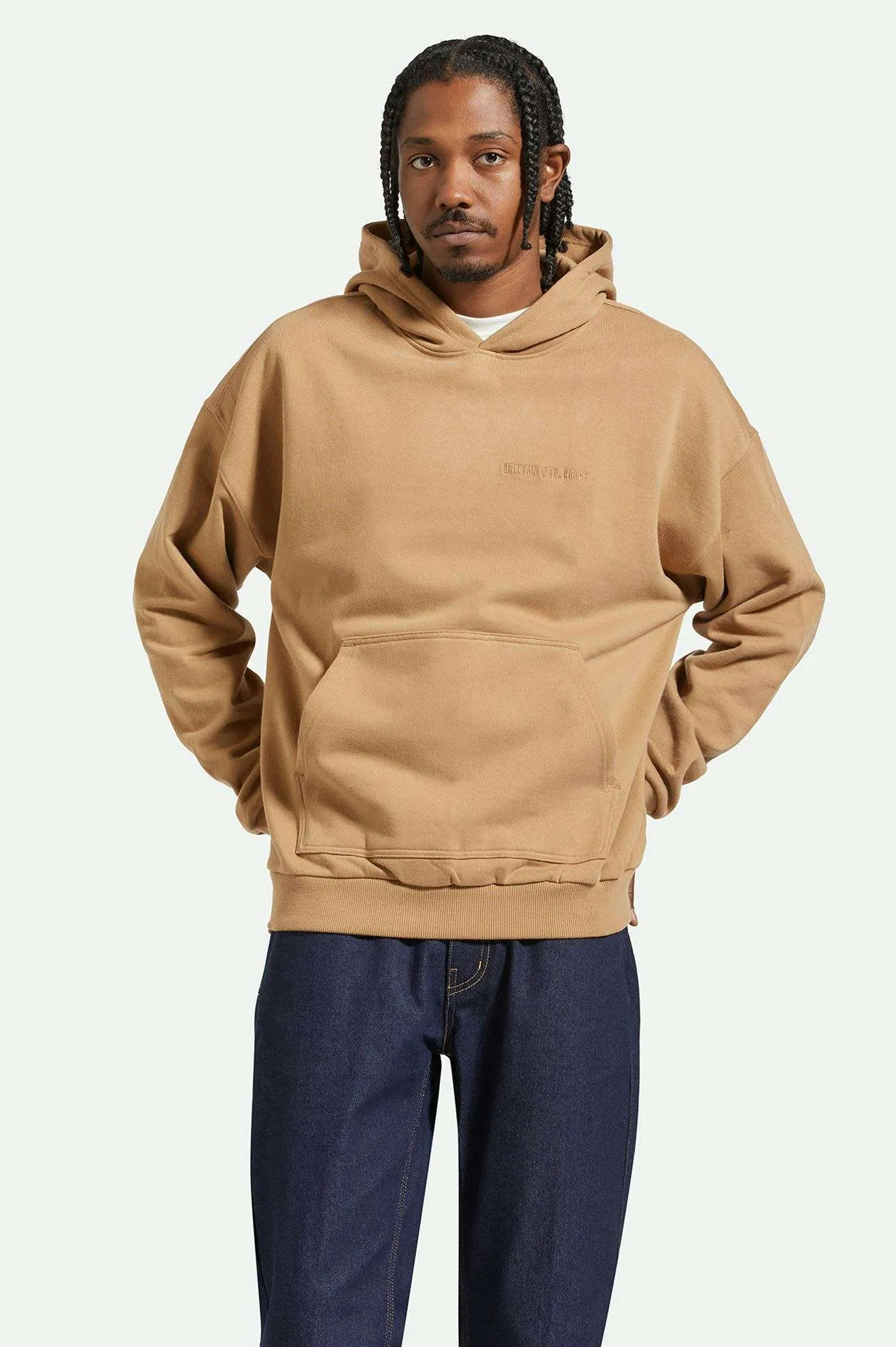 Embroidered Heavyweight Oversized Hoodie - Tiger's Eye