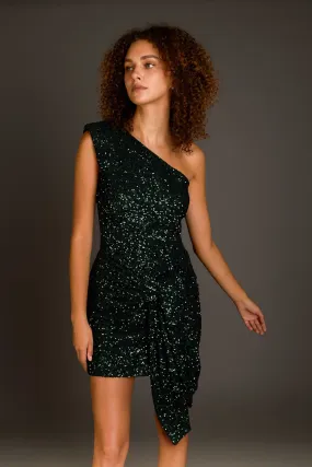 Endless Rose - Sequins Front Wrap Mini Dress