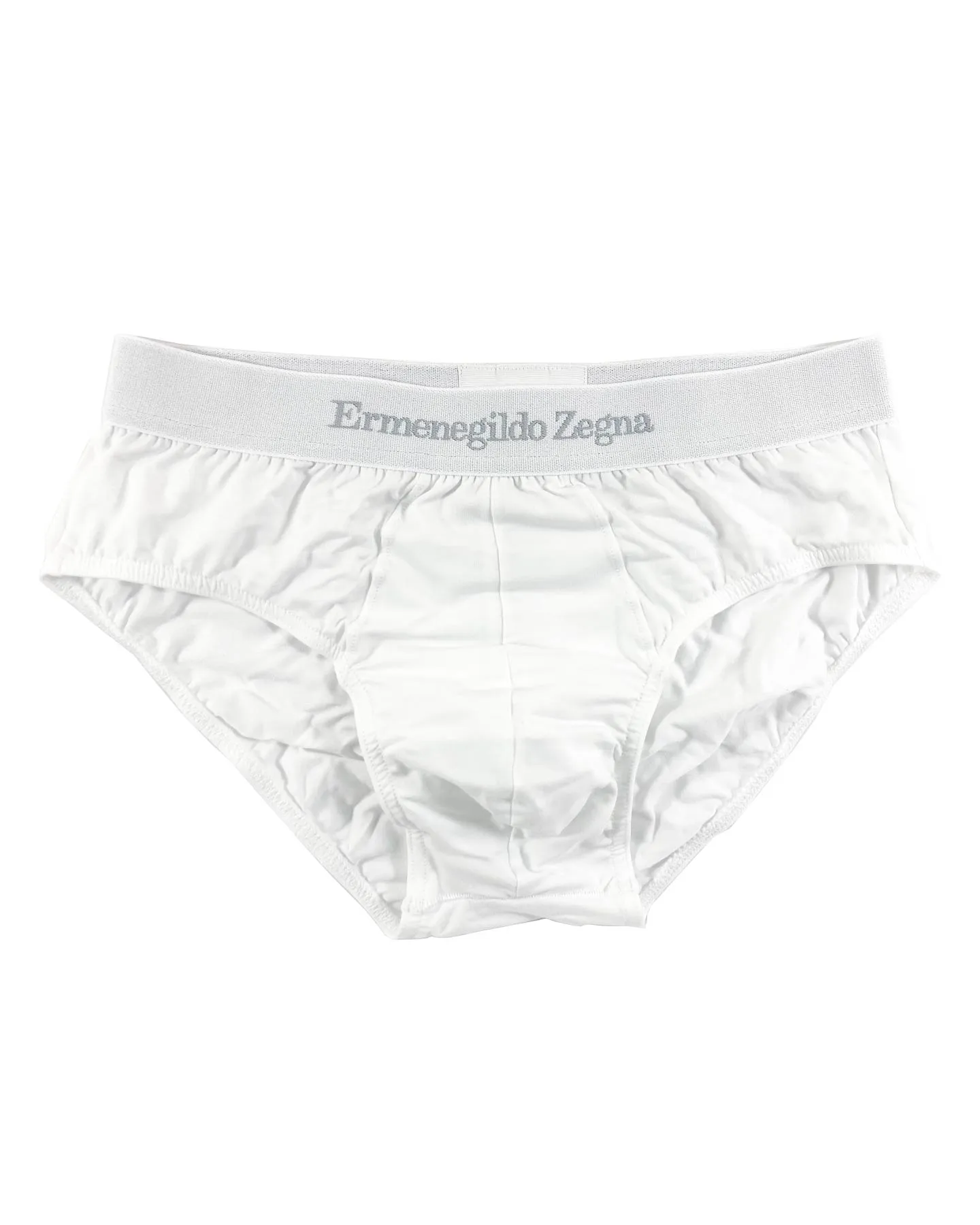 Ermenegildo Zegna Underwear White Stretch Cotton Midi Brief - XXL