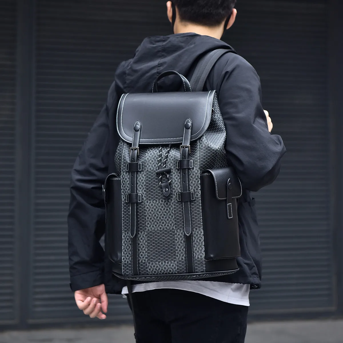 Factory Direct Sales Backpack Men's Fashion Trendy Large Capacity Waterproof Travel Computer School Bag Printable Logo