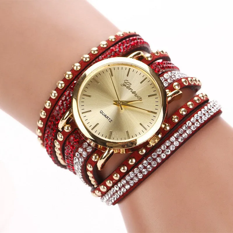 Fashion Summer Style Luxury Casual Geneva Wristwatch Watch Women Gold Bracelet Dress Watch Lady's Quartz