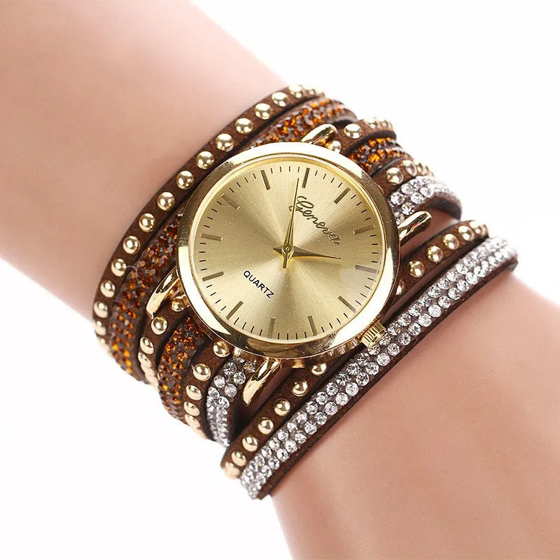 Fashion Summer Style Luxury Casual Geneva Wristwatch Watch Women Gold Bracelet Dress Watch Lady's Quartz