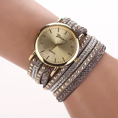 Fashion Summer Style Luxury Casual Geneva Wristwatch Watch Women Gold Bracelet Dress Watch Lady's Quartz