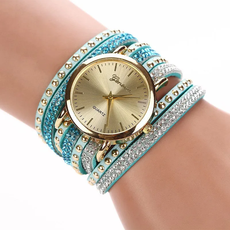 Fashion Summer Style Luxury Casual Geneva Wristwatch Watch Women Gold Bracelet Dress Watch Lady's Quartz