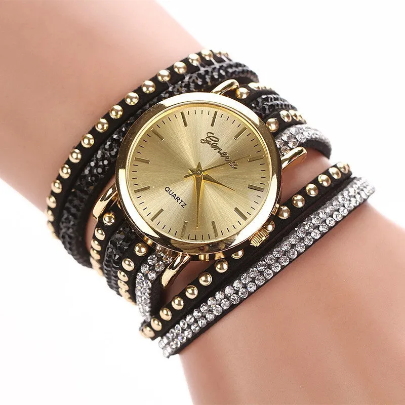 Fashion Summer Style Luxury Casual Geneva Wristwatch Watch Women Gold Bracelet Dress Watch Lady's Quartz