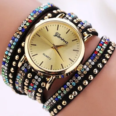 Fashion Summer Style Luxury Casual Geneva Wristwatch Watch Women Gold Bracelet Dress Watch Lady's Quartz